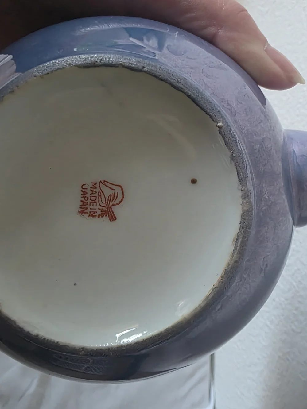 Vintage Iridescent Blue Lusterware Teapot